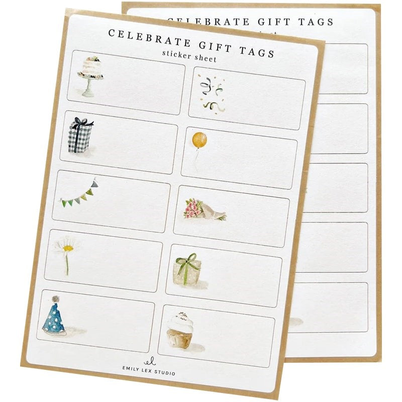 Celebrate Gift Tag Sticker Sheets