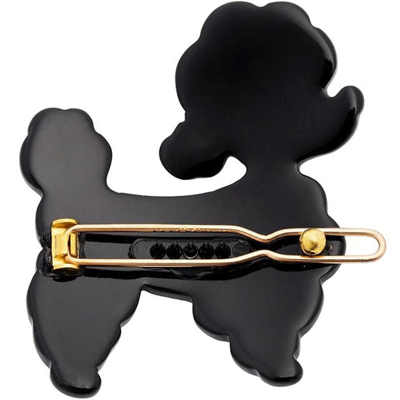 French Poodle Tige Boule Barrette - Black