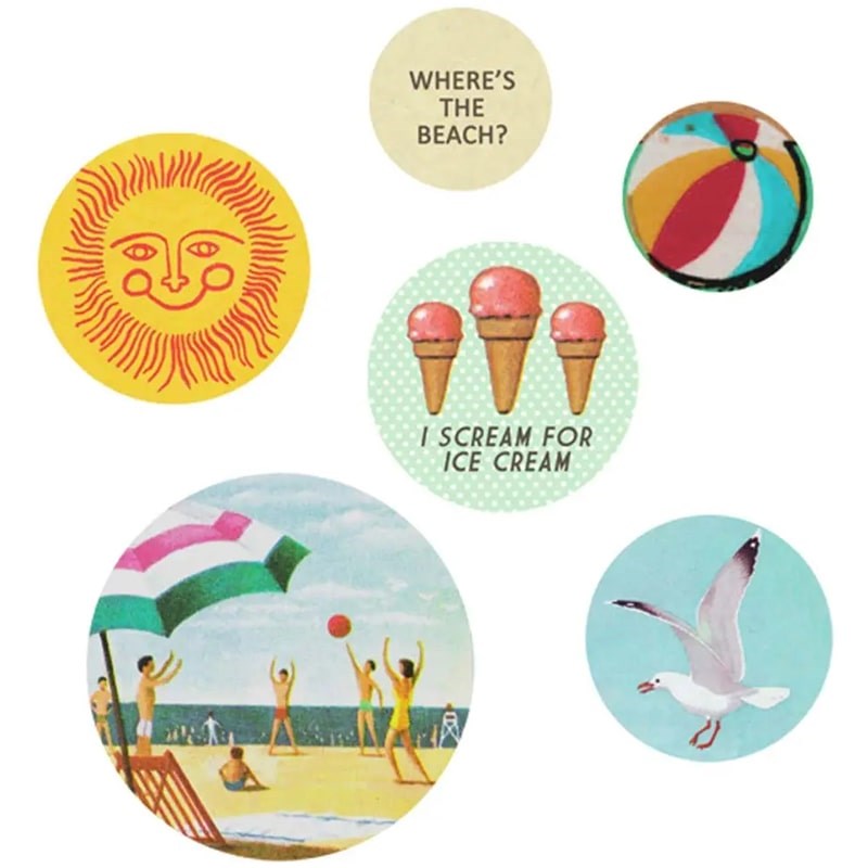 Pack of Buttons - Beach