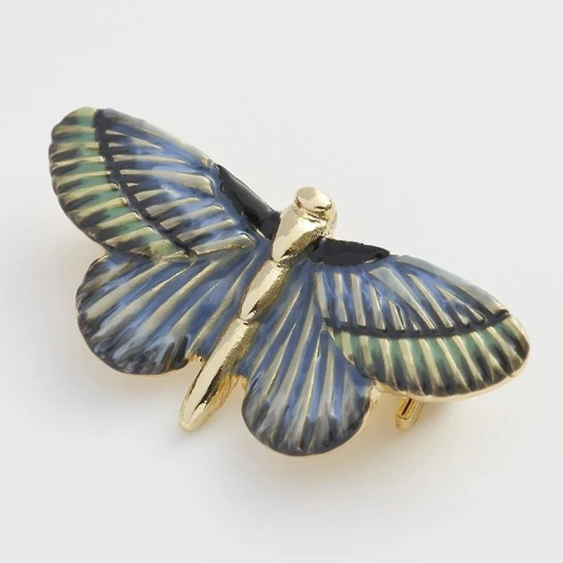 Deco Butterfly Blue Brooch